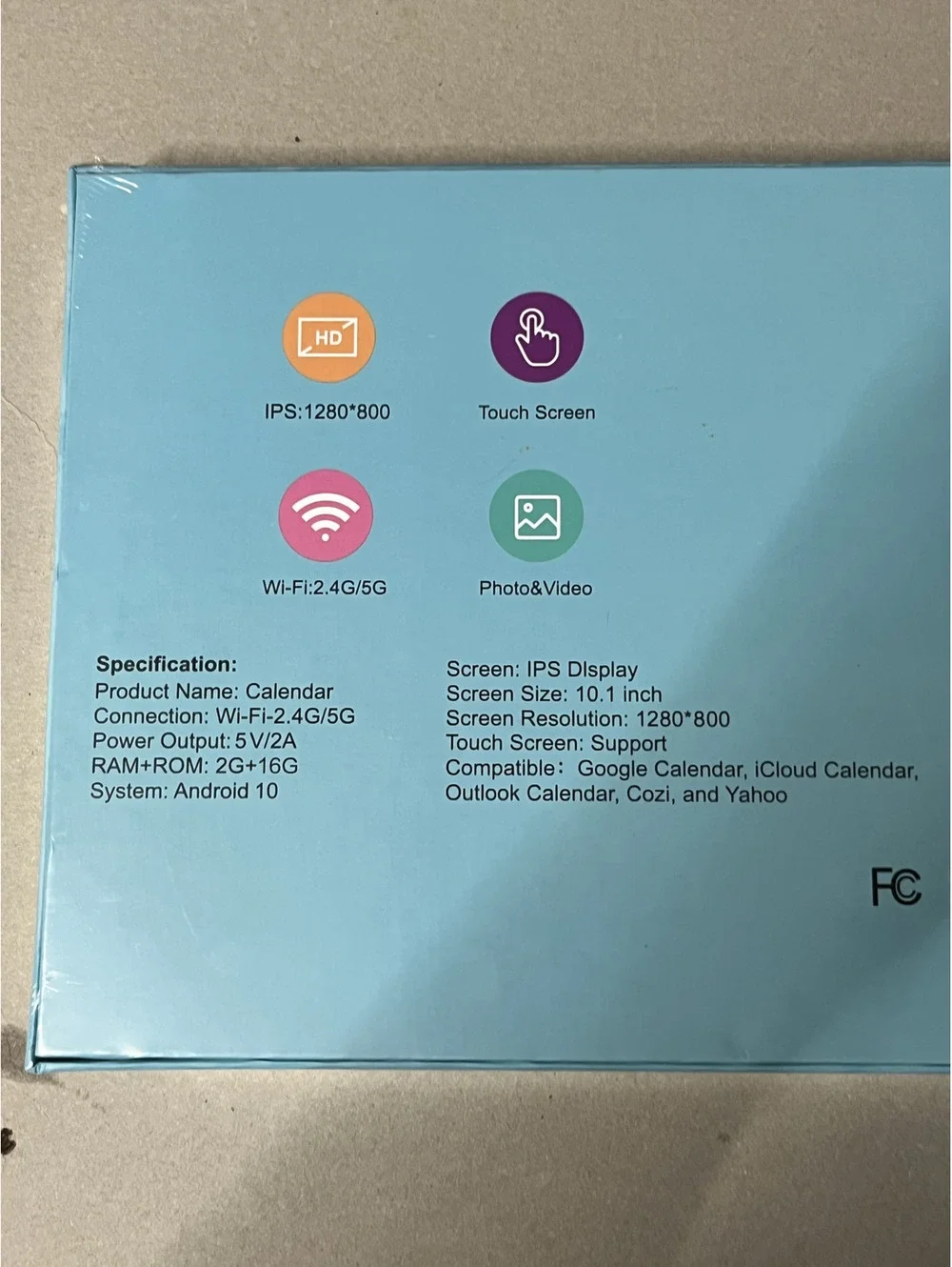 10.1 Inch Digital Calendar Frame with Touch Screen & WiFi